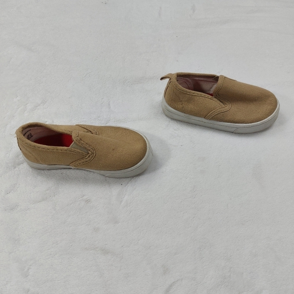 GARANIMALS TODDLER BOYS TAN BROWN NEUTRAL SLIDE ON SLIP ON CANVAS SHOES SIZE 6 - Picture 7 of 10
